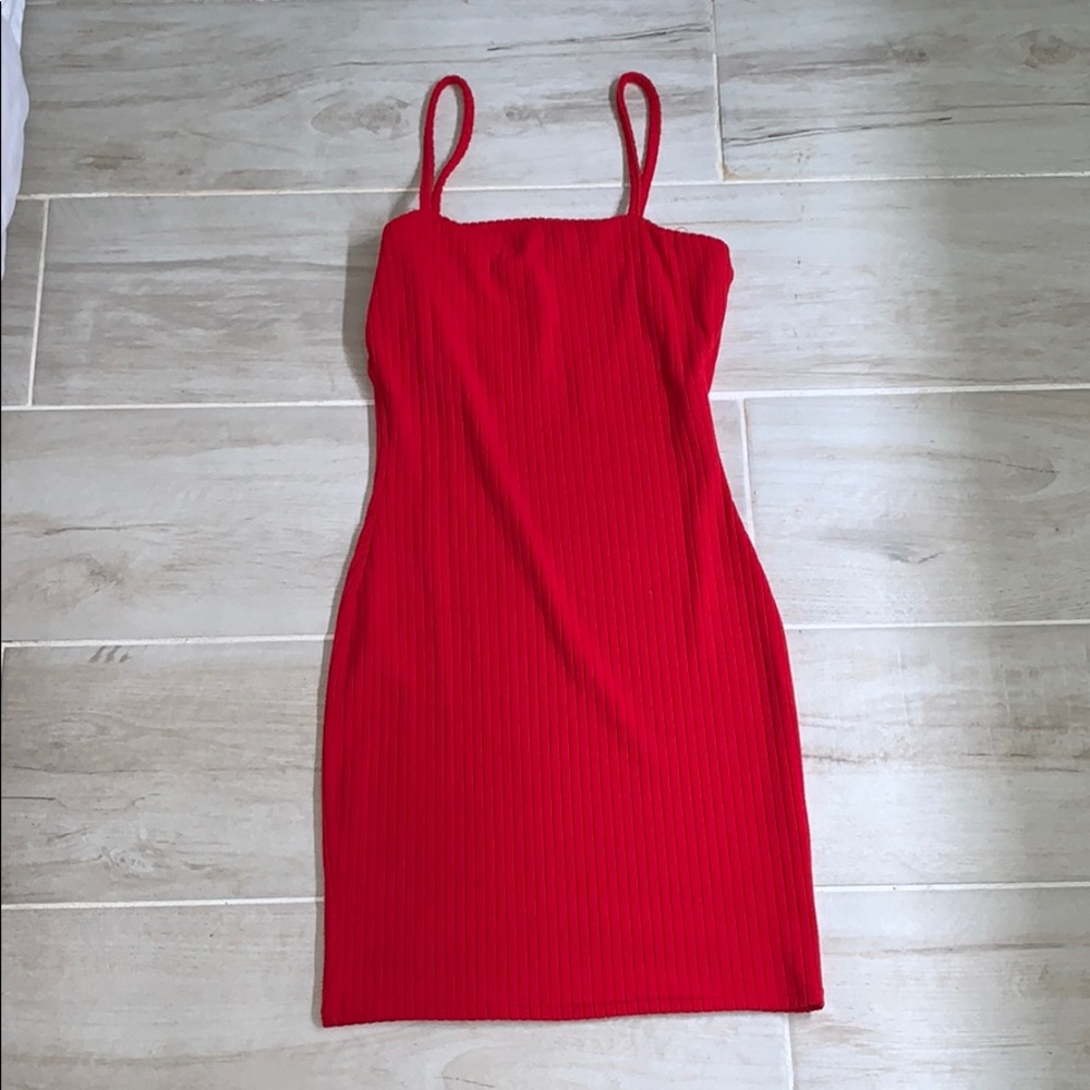 Red mini dress